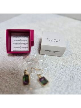 Women's STUDIO 1886 Watermelon Wonder Gold Green Earrings One Size